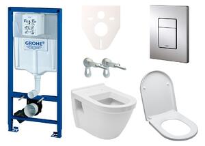 Cenově zvýhodněný závěsný WC set Grohe do lehkých stěn / předstěnová montáž+ WC Vitra Integra vč. sedátka 38528SET-KH