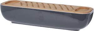 Chlebník s nožem a prkénkem, 40 cm, Excellent Houseware Barva: Tmavě šedá