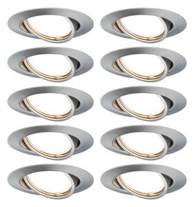 P 93399 Vestavné svítidlo LED Base kruhové max. 10x10W GU10 kov kartáčovaný - PAULMANN