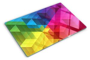 Skleněné krájecí prkénko Barevná geometrie v trojúhelnících ddk-nr-wm-00005926