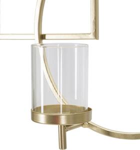 Zlatý nástěnný stojan na svíčky Mauro Ferretti Brila, 70x8,5x36 cm