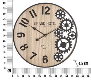 Nástěnné hodiny Mauro Ferretti Gears, 60x4,5 cm, přírodní/černá