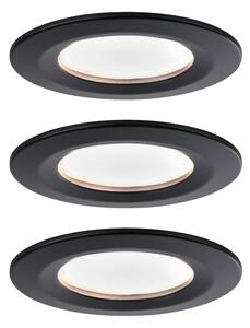 P 94473 LED vestavné svítidlo Nova kruhové 3x6,5W teplá bílá černá/mat nevýklopné 3ks sada - PAULMANN