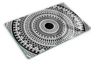 Skleněná deska do kuchyně Mandala v odstínech černé a bílé ddk-nr-wm-00005928