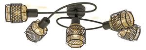 Stropní Lampa Lindby, Eudoria, stmívatelné, Černá, Obývací pokoj, Kov, Moderní