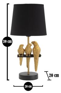 Stolní lampa Mauro Ferretti Parrots, 20x20x39 cm, černá/zlatá