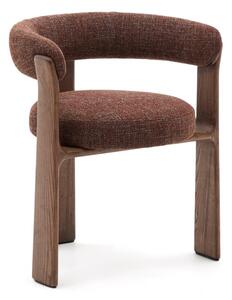 Hnědé jídelní křeslo s područkami z jasanového dřeva Granite – Kave Home