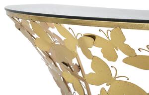 Mauro Ferretti Zlatý nástěnný konzolový stolek Kalmam, 120x40,5x37,2 cm