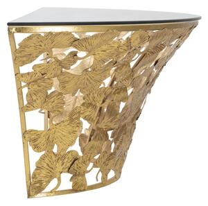 Zlatý konzolový nástěnný stolek Pari, 120x40,5x37,2 cm