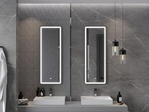 Mexen Coro, LED koupelnové zrcadlo s podsvícením a černým rámem 45x120 cm, 6000K, ochrana proti zamlžování, 9817-045-120-611-70