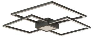 Stropní Lampa Lindby, Duetto, stmívatelné, Černá, Obývací pokoj, Kov, Moderní