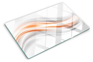 Skleněné krájecí prkénko Vlny v odstínech oranžové a šedé ddk-nr-wm-00005944