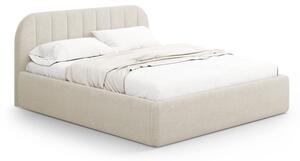 Krémová čalouněná dvoulůžková postel s úložným prostorem s roštem 200x200 cm Juno – Windsor & Co Sofas