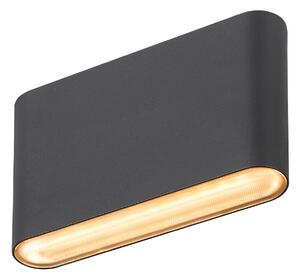 Oválné venkovní nástěnné svítidlo 14 LED IP65 černé