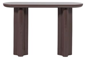 Tmavě hnědý lesklý konzolový stolek 35x120 cm Evara – WOOOD