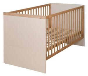 Béžová/v přírodní barvě postýlka s nastavitelnou výškou 70x140 cm Jil – Roba