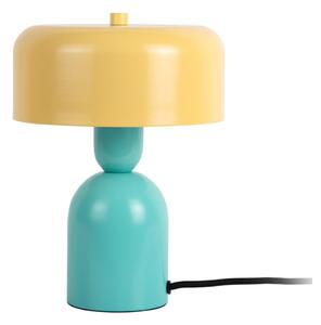 Žlutá/tyrkysová stolní lampa (výška 24 cm) Double Funky – Leitmotiv