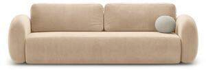 Béžová sametová rozkládací/s úložným prostorem pohovka 262 cm Tonale – Cosmopolitan Design