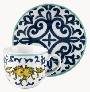 Sada porcelánových šálků na kávu's podšálky Amalfi, 12 dílů