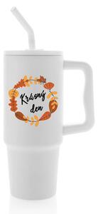 KRÁSNÝ DEN (PODZIM) - bílý cestovní termohrnek 900 ml