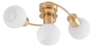 Stropní Lampa Lindby, Ciala, stmívatelné, Zlatá / mosazná, Obývací pokoj, Sklo, Moderní