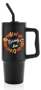 KRÁSNÝ DEN (PODZIM) - černý cestovní termohrnek 900 ml