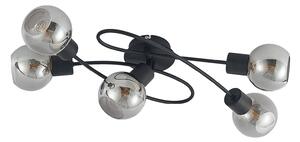 Stropní Lampa Lindby, Elaina, stmívatelné, Černá, Obývací pokoj, Kov, Moderní