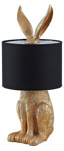 Stolní lampa Lindby, Lorentina, Černá, Obývací pokoj, Tkanina / Textil, Design