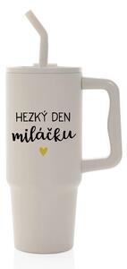 HEZKÝ DEN MILÁČKU - béžový cestovní termohrnek 900 ml