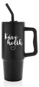 KÁVOHOLIK - černý cestovní termohrnek 900 ml
