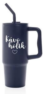 KÁVOHOLIK - modrý cestovní termohrnek 900 ml