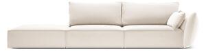 Béžová sametová pohovka pravý roh 264 cm Vanda – Mazzini Sofas