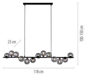 Schöner Wohnen 14504-18 - LED Lustr na lanku DUBAI 13xG9/3W/230V černá/kouřová