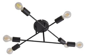 Stropní Lampa Lindby, Estar, stmívatelné, Černá, Obývací pokoj, Kov, Vintage