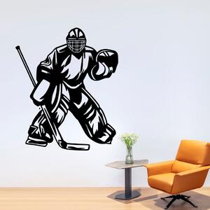 Živá Zeď Samolepka Silueta Hokejového brankáře Barva: černá
