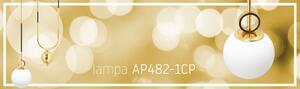 Toolight, kovově-skleněné stropní závěsné svítidlo 1xE27 APP482-1CP, bílá-zlatá, OSW-00599