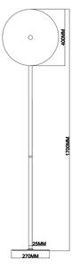 Ondaluce - LED Stmívatelná stojací lampa JOKEY LED/15W/230V 170 cm zlatá/kouřová