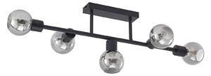 Stropní Lampa Lindby, Biscala, stmívatelné, Černá, Obývací pokoj, Kov, Vintage