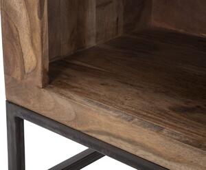 Noční stolek Mauro Ferretti Nuram 45x35x62 cm, hnědá/černá