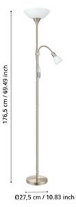 EGLO 82842 - Stojací lampa UP 2 1xE27/60W + 1xE14/25W chrom