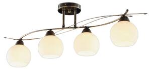 Stropní Lampa Lindby, Leanda, stmívatelné, Bronzová / starobylá mosaz, Obývací pokoj, Sklo, Moderní