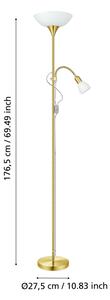 EGLO 82843 - Stojací lampa UP 2 1xE27/60W + 1xE14/25W zlatá