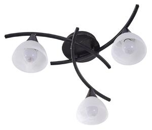 Stropní Lampa Lindby, Della, stmívatelné, Černá, Obývací pokoj, Sklo, Venkovský / rustikální