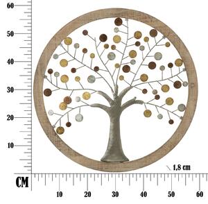Nástěnná dekorace Mauro Ferretti Tree, 61x1,8 cm, zlatá/hnědá