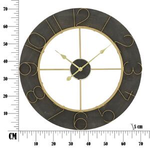 Zlato-černé kovové nástěnné hodiny Mauro Ferretti Ternana, 70 cm