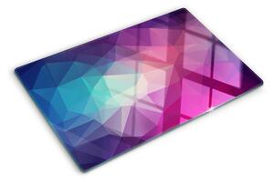Skleněné krájecí prkénko Geometrie v odstínech růžové a modré ddk-nr-wm-00006078