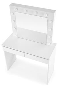 Toaletní stolek s LED osvětlením HOLLYWOOD 140x94 cm bílá