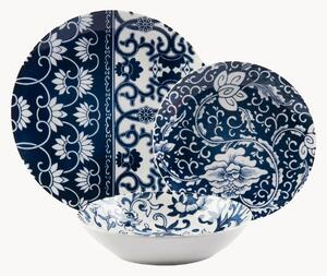 Sada porcelánového nádobí Blue Silk, pro 6 osob, 18 dílů