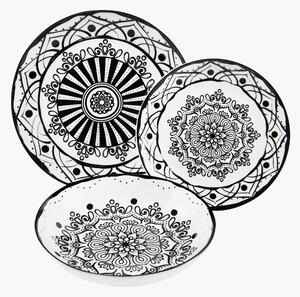 Sada porcelánového nádobí Boheme Noir, pro 6 osob, 18 dílů