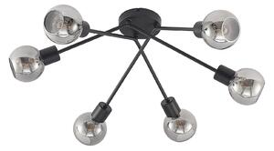 Stropní Lampa Lindby, Lioma, stmívatelné, Černá, Obývací pokoj, Kov, Moderní